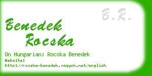 benedek rocska business card